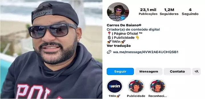 Diego Henrique Barbosa era o responsável pelo perfil 'Carros de Baiano', no Instagram, assassinado carros de baiano