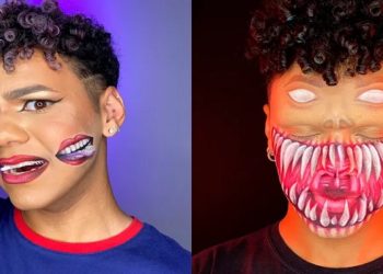 influenciador Emerson Damas tem mais de dois milhões de seguidores na rede social e surpreende com pinturas artísticas no rosto bastante realistas