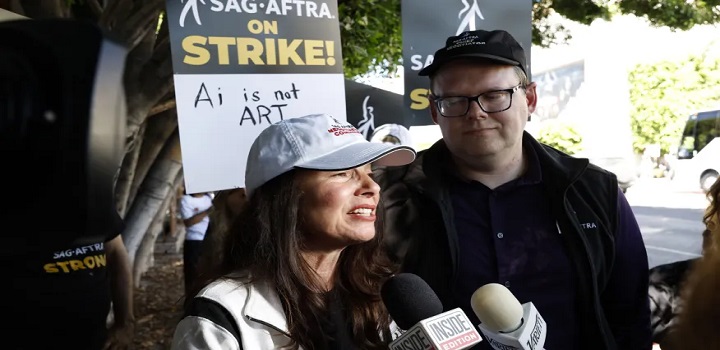 atriz que lidera greve de nos estados unidos