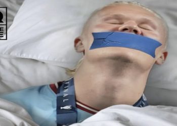Haaland está colocando fita adesiva na boca para dormir; por quê?