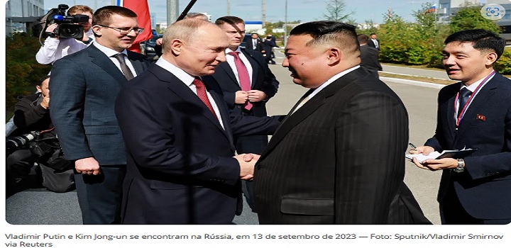 encontro de Vladimir Putin e presidente da coreia do norte