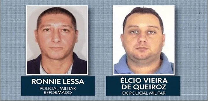 Ronnie Lessa e Élcio Vieira de Queiroz, suspeitos pela morte de Marielle Franco (Reprodução/ TV Globo)
