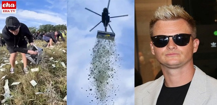 Bilionário faz ‘chover dinheiro’ ao jogar 1 milhão de dólares de helicóptero