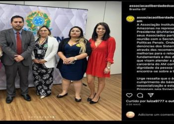 Luciane Barbosa Faria, esposa de chefe do Comando Vermelho no Amazonas, esteve duas vezes no prédio do Ministério da Justiça em Brasília Foto: Reprodução: Instagram/ @associacaoliberdadedoam © Fornecido por Estadão