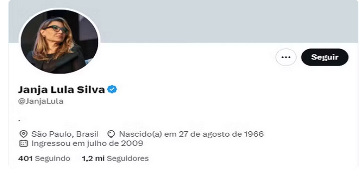 invasão da conta de janja