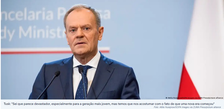 Europa entrou na "era pré-guerra", diz premiê da Polônia