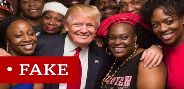 As imagens falsas criadas com IA para tentar atrair eleitores negros para Trump