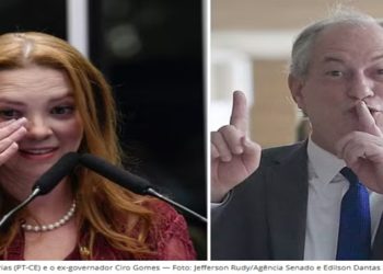 A senadora Janaína Farias (PT-CE) e o ex-governador Ciro Gomes