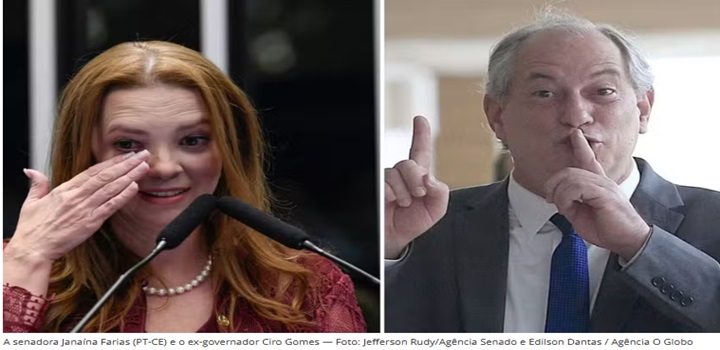 A senadora Janaína Farias (PT-CE) e o ex-governador Ciro Gomes