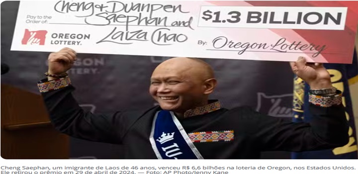 Imigrante do Laos que luta contra câncer vence R$ 6,6 bilhões em loteria nos EUA