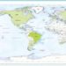 Mapa-múndi produzido pelo IBGE e que traz o Brasil no centro da Terra
Foto: Divulgação/IBGE