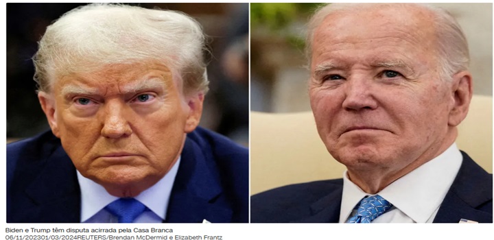Pesquisa Reuters/Ipsos: Biden tem 1 ponto de vantagem sobre Trump