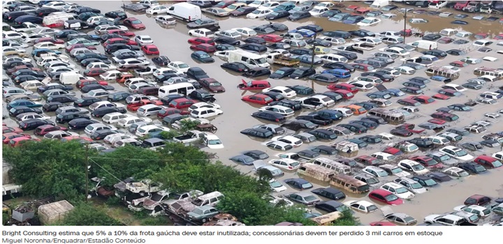 Gaúchos perderam 200 mil carros na enchente e a minoria deve ter seguro