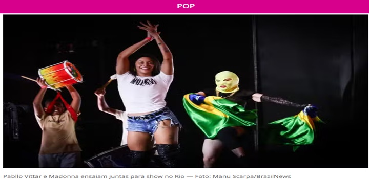 Pabllo Vittar abraça e dança com Madonna em ensaio