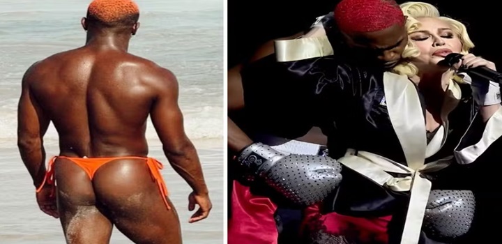 bailarino de Madonna em praia do RJ