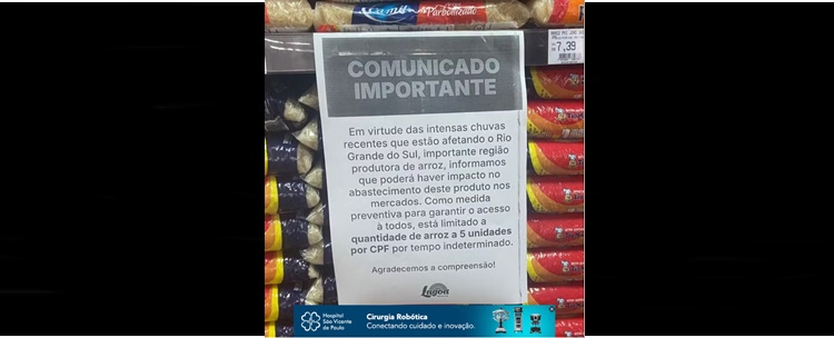 Arroz deve ficar mais caro devido à tragédia no Rio Grande do Sul
