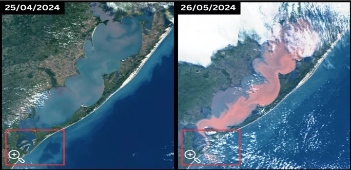 enchentes no rio grande do sul imagens satelite