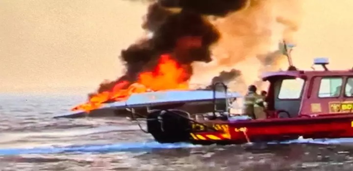 lancha explode em cabo frio