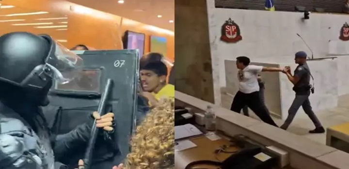 Estudantes contra escolas cívico-militares protestam na Alesp e têm confronto com a PM;