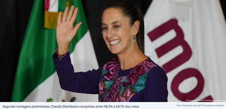 Claudia Sheinbaum é primeira mulher presidente do México