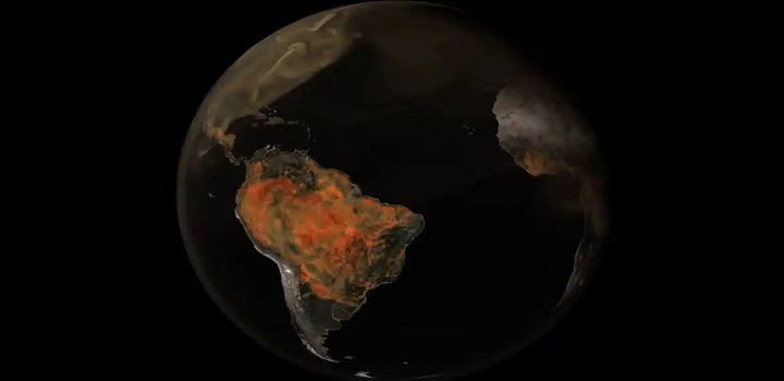 nasa mostra poluição na terra
