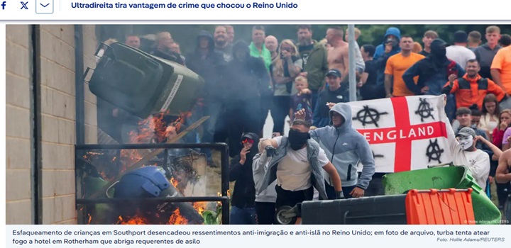 Ultradireita tira vantagem de crime que chocou o Reino Unido