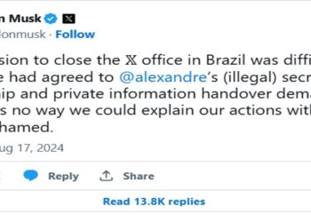 X, antigo Twitter, encerra escritório no Brasil e culpa Moraes pela ação