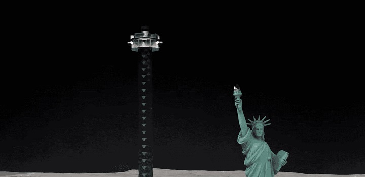 postes de iluminação na lua