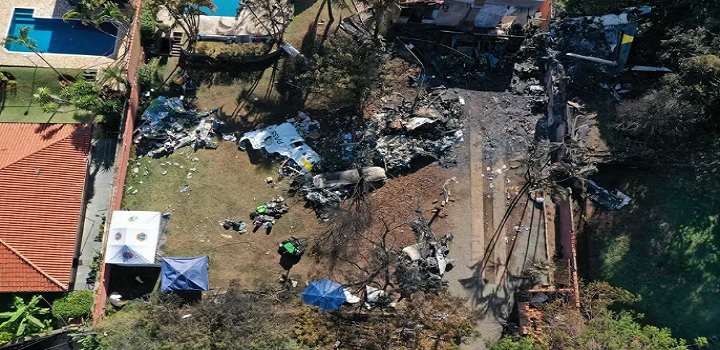 Imagem aérea mostra local do acidente um dia depois do fim da retirada dos corpos — Foto: Eliandro Figueira/Arquivo pessoal