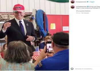 biden usa boné de trump
