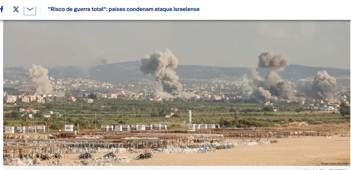 "Risco de guerra total": países condenam ataque israelense