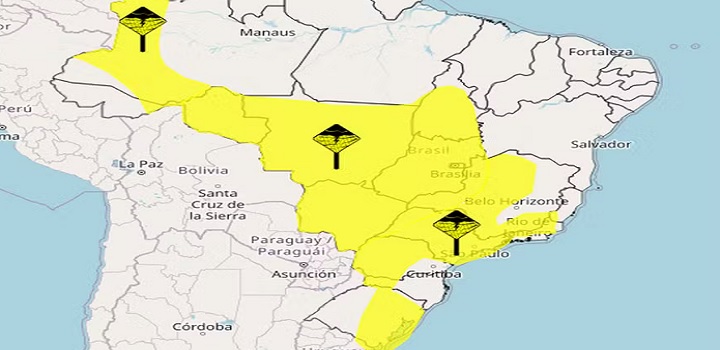 risco de temporais no brasil