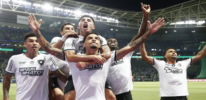 Botafogo consegue importante vitória contra o Palmeiras pelo Brasileirão. • Vitor Silva/Botafogo