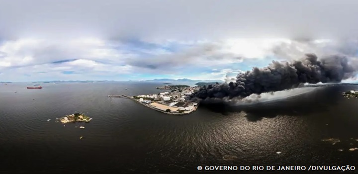 Após incêndio em fábrica, Inea teme vazamento de óleo na Guanabara