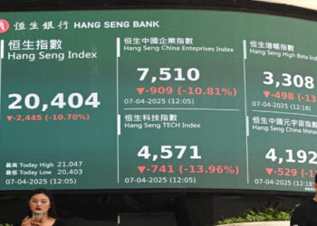 Bolsa de Hong Kong tem seu pior dia em 14 anos, com queda superior a 13%