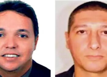 O ex-vereador e ex-bombeiro Cristiano Girão (à esquerda) e o ex-PM Ronnie Lessa, preso pela morte de Marielle — Foto: Fotos de reprodução