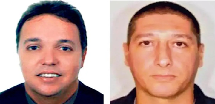 O ex-vereador e ex-bombeiro Cristiano Girão (à esquerda) e o ex-PM Ronnie Lessa, preso pela morte de Marielle — Foto: Fotos de reprodução