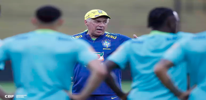 Brasil enfrenta o Chile no Maracanã pelas Eliminatórias. Ancelotti confirma quarteto ofensivo com Raphinha, Estêvão, João Pedro e Martinelli, mantendo equilíbrio entre ataque e defesa.