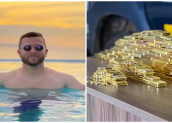 A PRF prendeu um empresário em Roraima com 103 kg de ouro avaliados em R$ 61 milhões. Apreensão é a maior da história da corporação. Suspeito estava com esposa e filho no veículo.