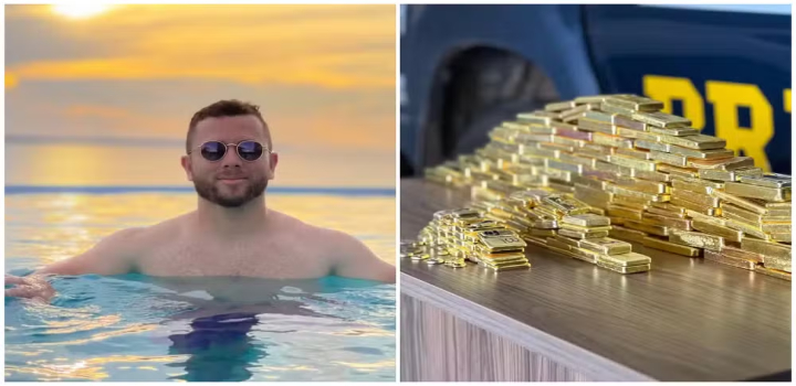 A PRF prendeu um empresário em Roraima com 103 kg de ouro avaliados em R$ 61 milhões. Apreensão é a maior da história da corporação. Suspeito estava com esposa e filho no veículo.