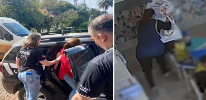 Professora de 49 anos foi presa preventivamente após agredir um menino de 4 anos com uma pilha de livros em escola de educação infantil. Criança sofreu lesões graves e trauma emocional.