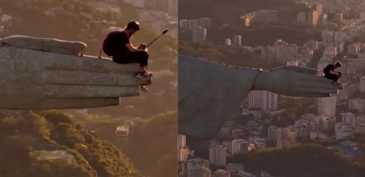 Dois homens invadiram o Cristo Redentor e saltaram de paraquedas do braço do monumento. Caso é investigado como crime contra o patrimônio cultural.