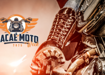 Macaé Moto Week 2025 acontece de 10 a 12 de outubro no Parque Latiff Mussi, com 17 bandas, exposição de motos, praça de alimentação e arrecadação solidária. Entrada gratuita.