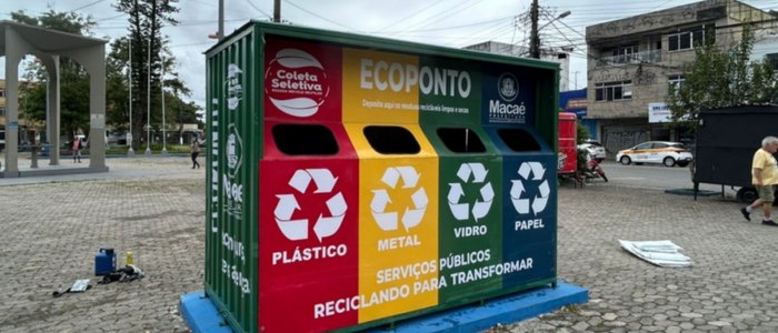 Macaé amplia a coleta seletiva com novos Ecopontos em diferentes bairros, facilitando o descarte correto de resíduos recicláveis e fortalecendo a sustentabilidade.
