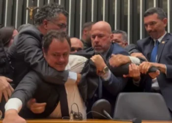 Tumulto no plenário: deputado do PSOL é removido por agentes após protesto contra processo no Conselho de Ética.