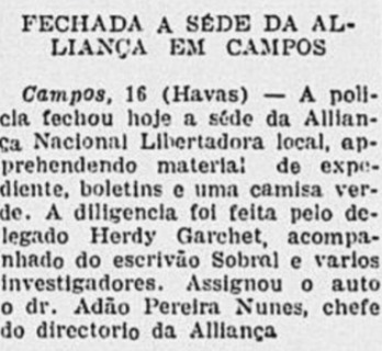 A Aliança Nacional Libertadora em Campos dos Goytacazes