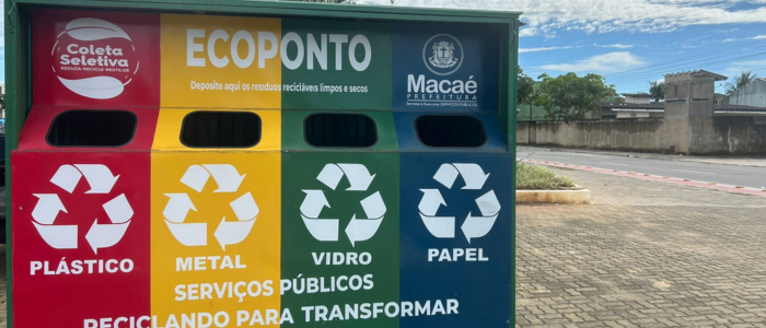 A Prefeitura de Macaé inaugura Ecoponto no Lagomar, ampliando a coleta seletiva e incentivando moradores a destinarem corretamente papel, plástico, vidro e metal.