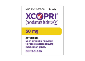 Medicamento Xcopri, à base de cenobamato, aprovado para o tratamento de crises epilépticas em adultos.