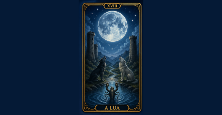 Descubra o significado da carta A Lua (XVIII) no Tarot. Arcano fala de intuição, ilusões, emoções escondidas e revelações importantes.