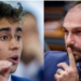 Declaração de Eduardo Bolsonaro revela tensão com Nikolas Ferreira e falta de apoio à candidatura de Flávio Bolsonaro.